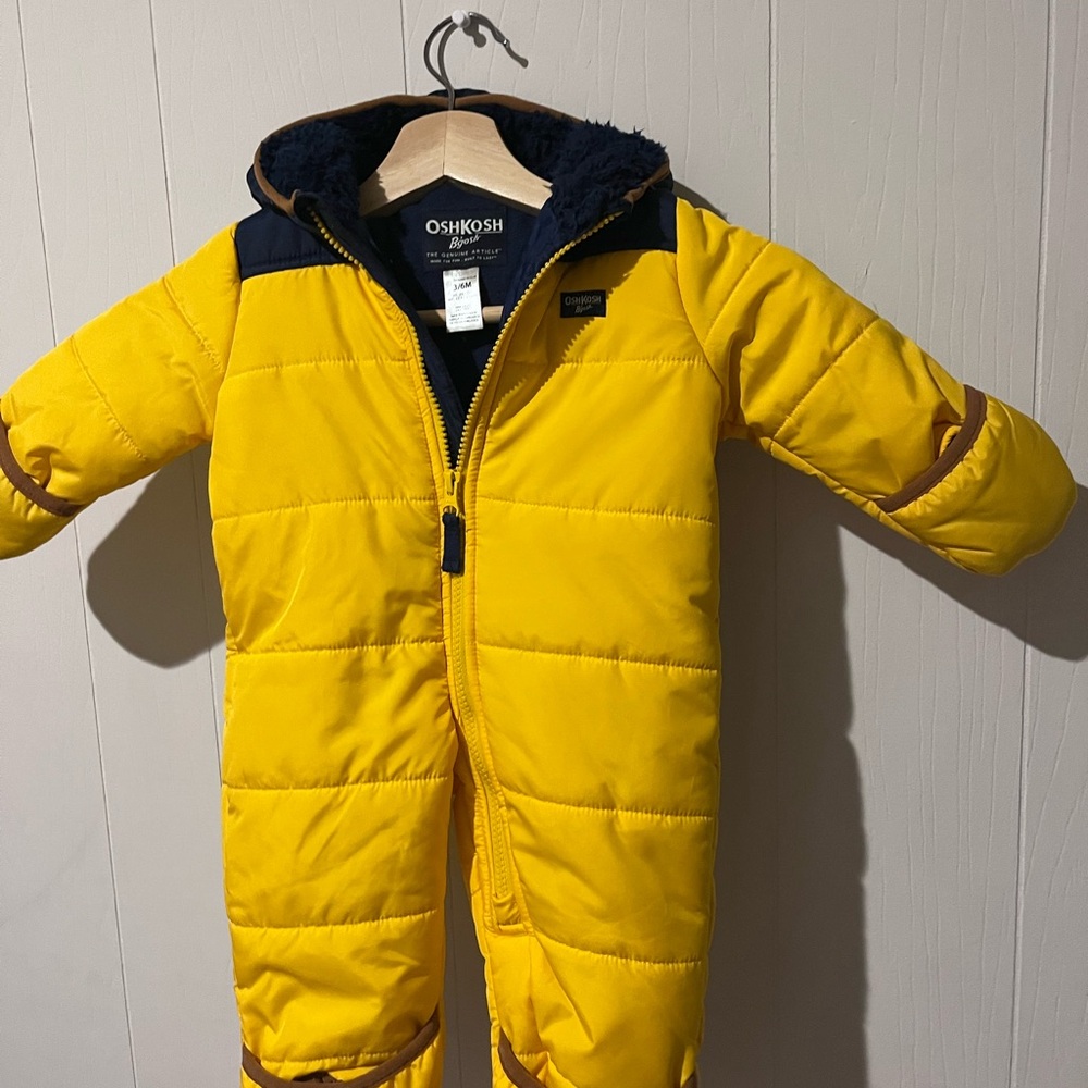 3-6 month yellow snowsuit